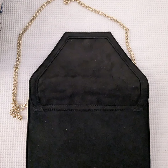Express Black and Gold Geometric Clutch with Chain Strap - Picture 4 of 4